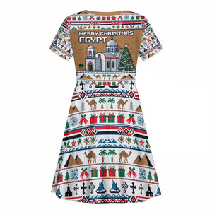 Egypt Christmas Baba Noel In Cairo Kid Short Sleeve Dress Santa On Camel Pyramids Coptic Church