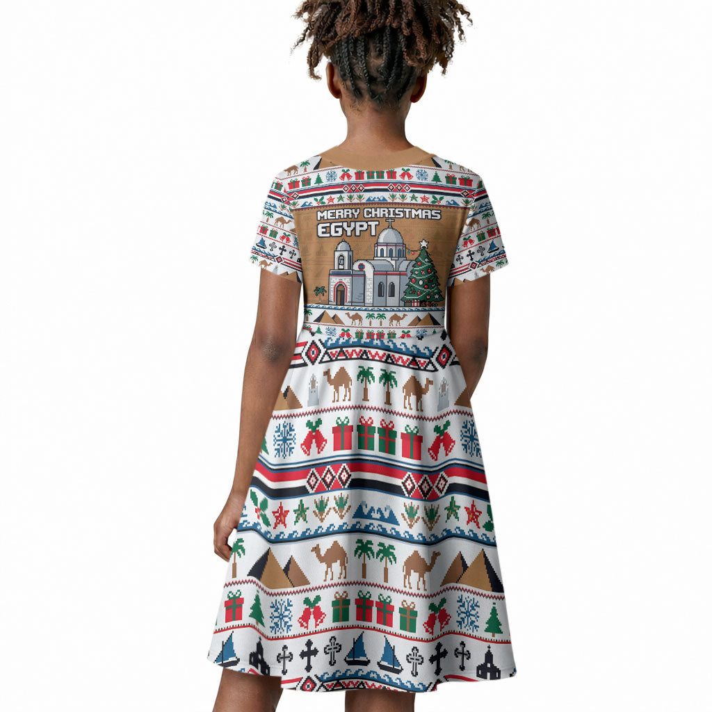 Egypt Christmas Baba Noel In Cairo Kid Short Sleeve Dress Santa On Camel Pyramids Coptic Church