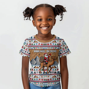 Egypt Christmas Baba Noel In Cairo Kid T shirt Santa On Camel Pyramids Coptic Church