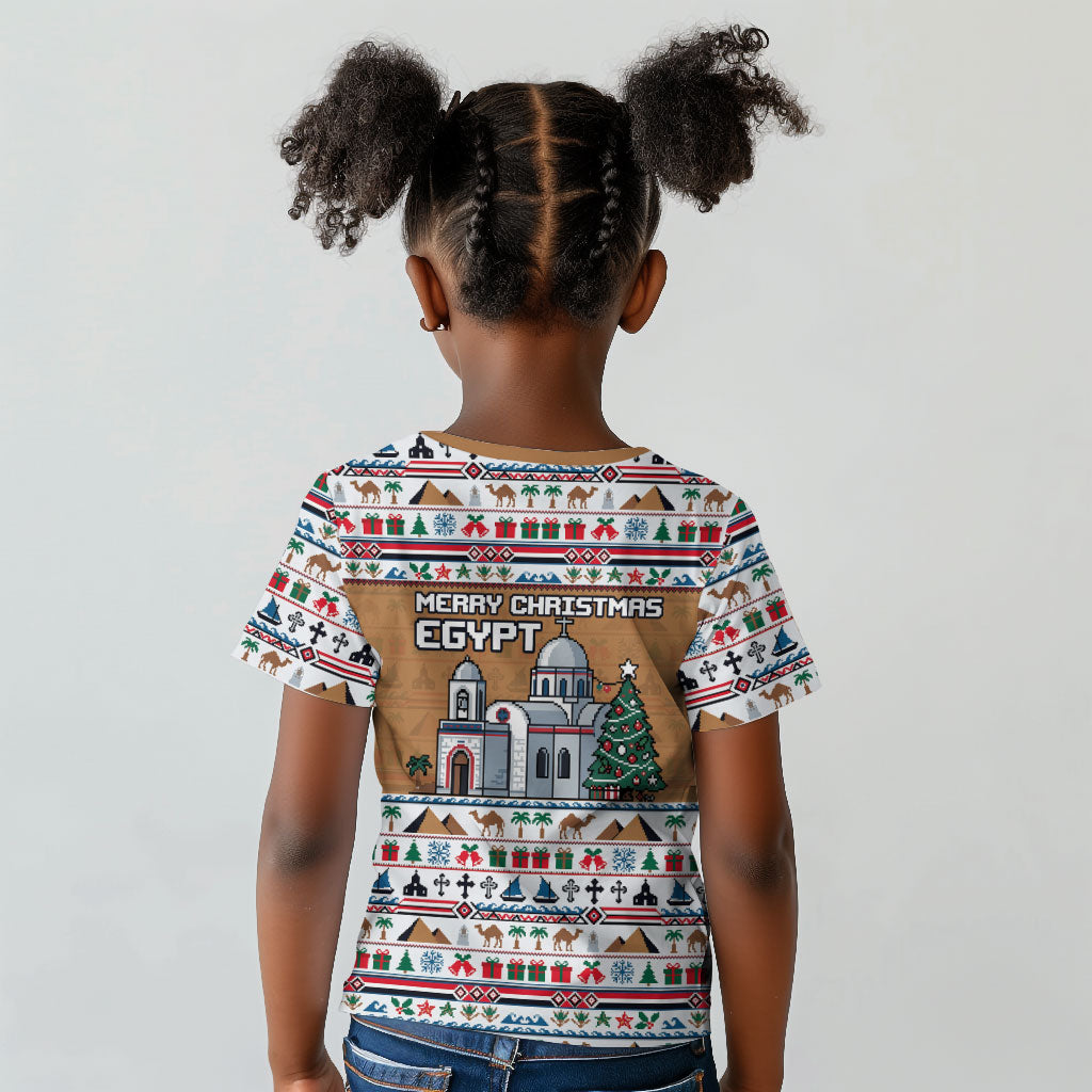 Egypt Christmas Baba Noel In Cairo Kid T shirt Santa On Camel Pyramids Coptic Church