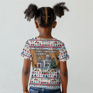 Egypt Christmas Baba Noel In Cairo Kid T shirt Santa On Camel Pyramids Coptic Church