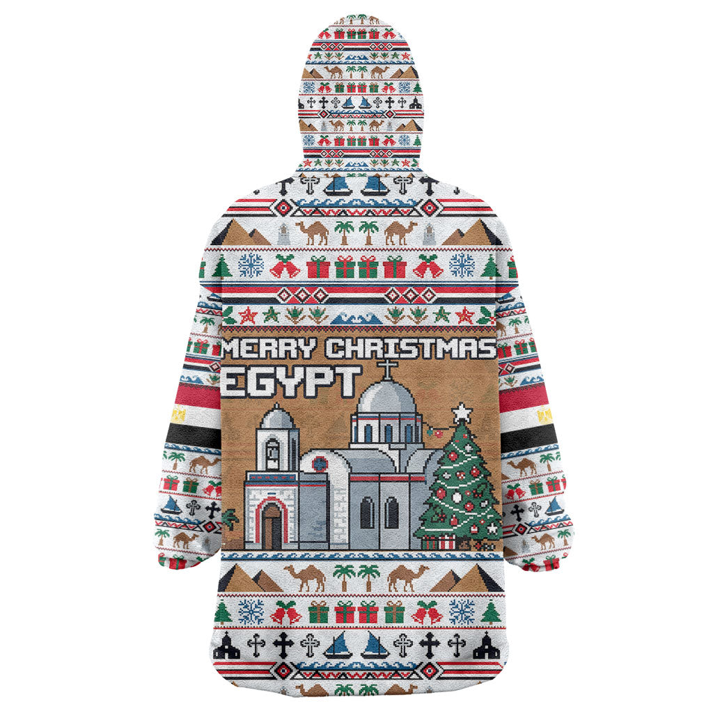 Egypt Christmas Baba Noel In Cairo Kid Wearable Blanket Hoodie Santa On Camel Pyramids Coptic Church