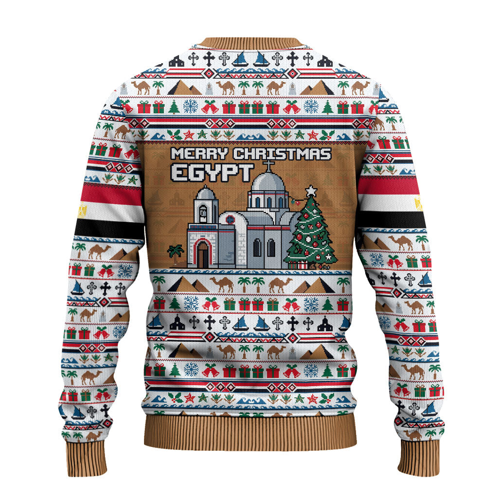Egypt Christmas Baba Noel In Cairo Ugly Christmas Sweater Santa On Camel Pyramids Coptic Church