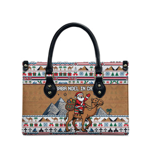 Egypt Christmas Baba Noel In Cairo Leather Bag Santa On Camel Pyramids Coptic Church