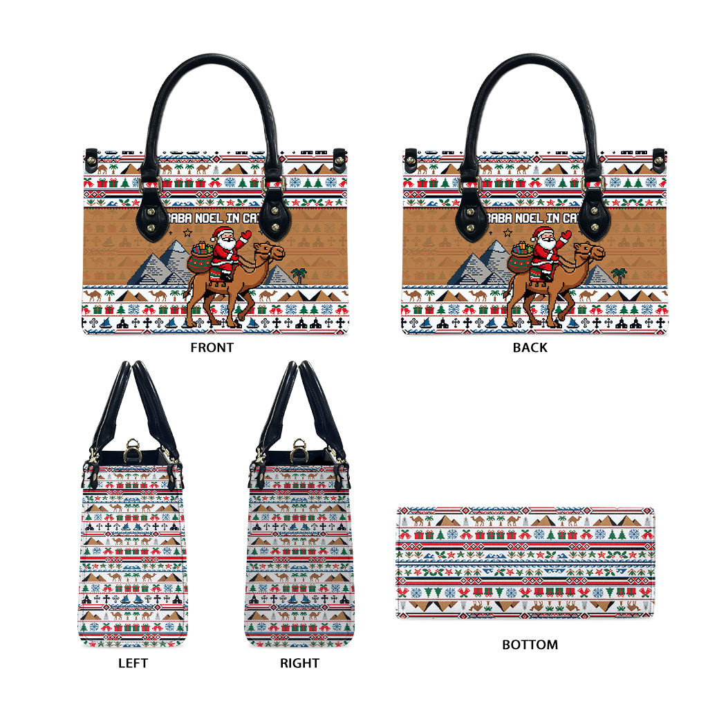 Egypt Christmas Baba Noel In Cairo Leather Bag Santa On Camel Pyramids Coptic Church