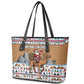 Egypt Christmas Baba Noel In Cairo Leather Tote Bag Santa On Camel Pyramids Coptic Church