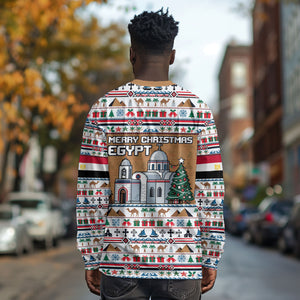Egypt Christmas Baba Noel In Cairo Long Sleeve Shirt Santa On Camel Pyramids Coptic Church