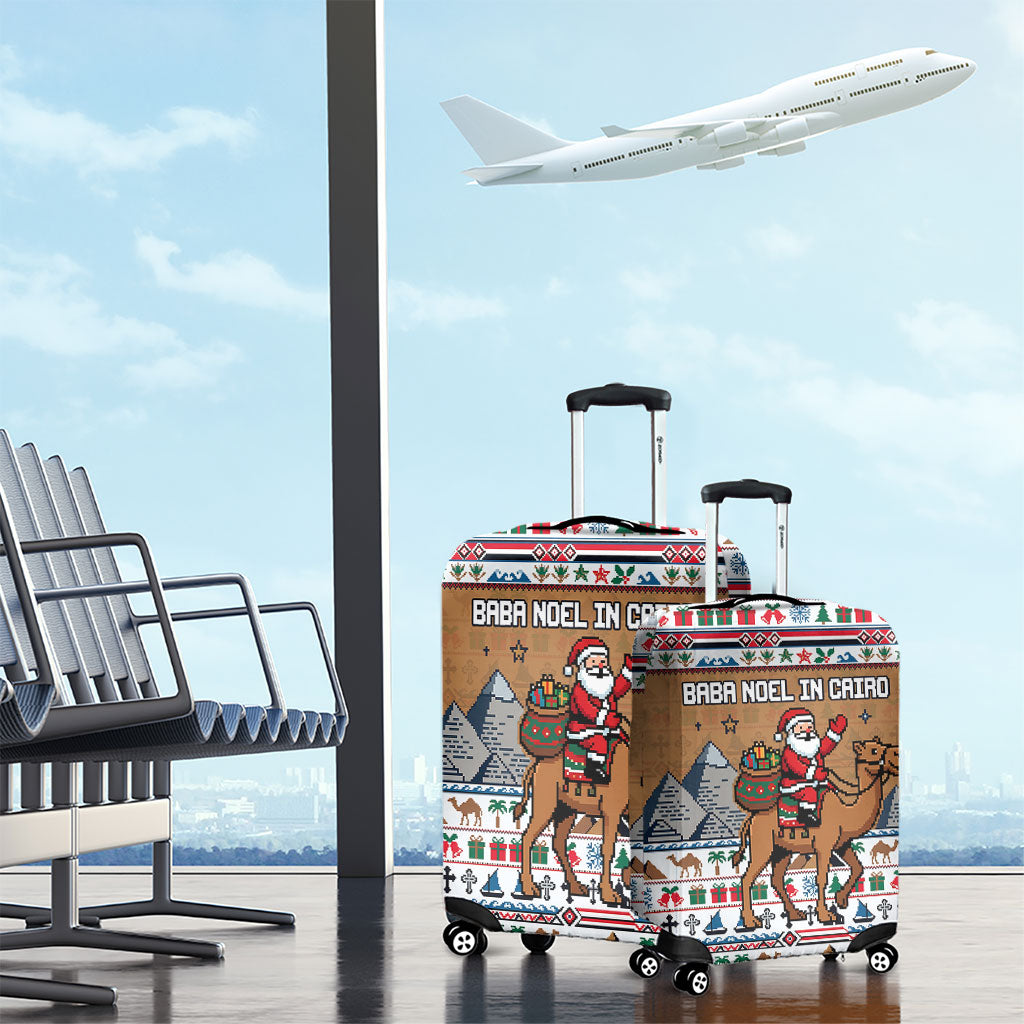 Egypt Christmas Baba Noel In Cairo Luggage Cover Santa On Camel Pyramids Coptic Church