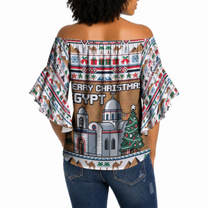 Egypt Christmas Baba Noel In Cairo Off Shoulder Wrap Waist Top Santa On Camel Pyramids Coptic Church