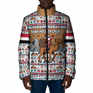 Egypt Christmas Baba Noel In Cairo Padded Jacket Santa On Camel Pyramids Coptic Church