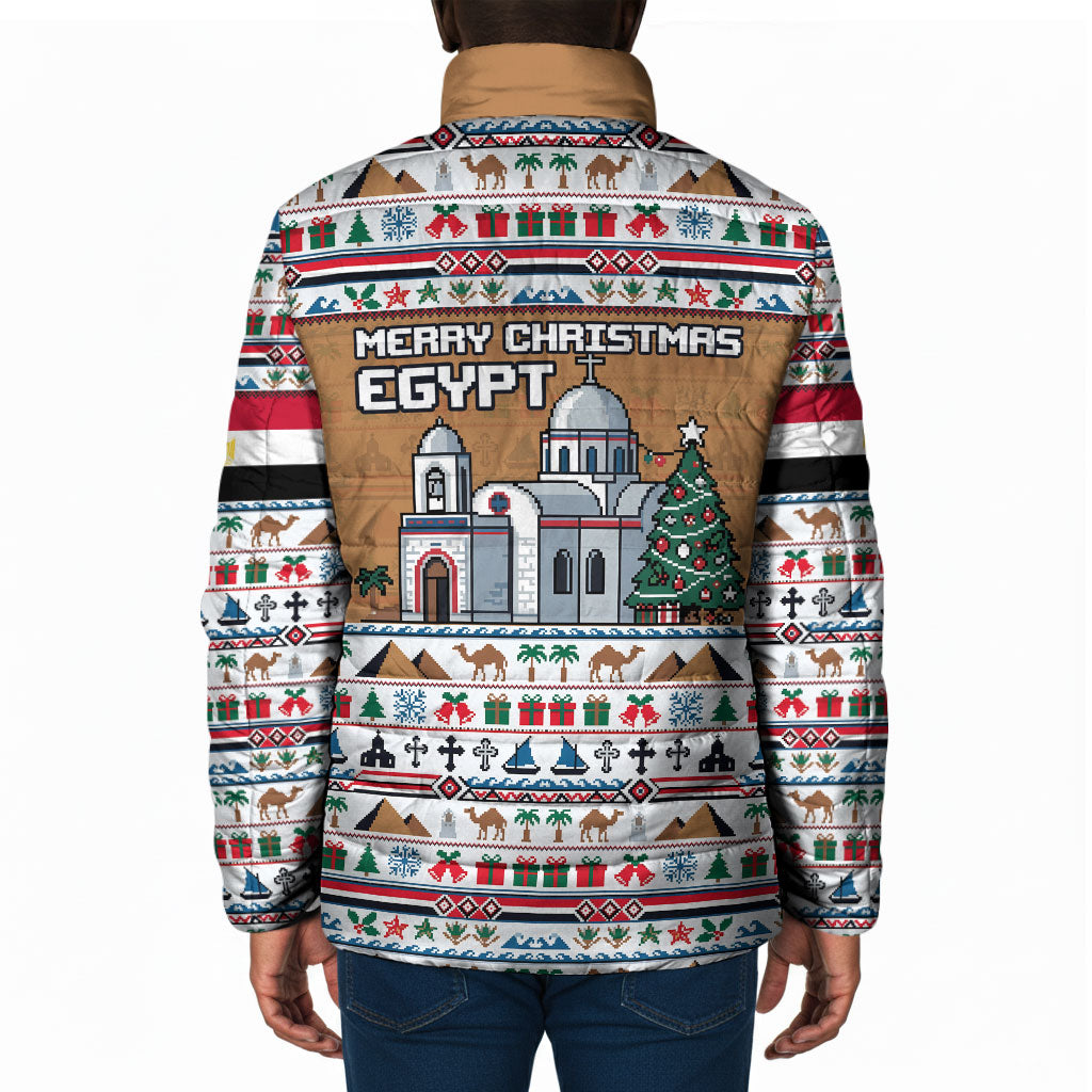 Egypt Christmas Baba Noel In Cairo Padded Jacket Santa On Camel Pyramids Coptic Church