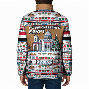 Egypt Christmas Baba Noel In Cairo Padded Jacket Santa On Camel Pyramids Coptic Church
