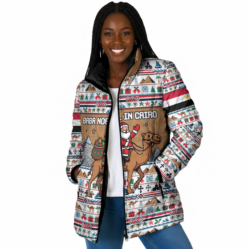 Egypt Christmas Baba Noel In Cairo Padded Jacket Santa On Camel Pyramids Coptic Church