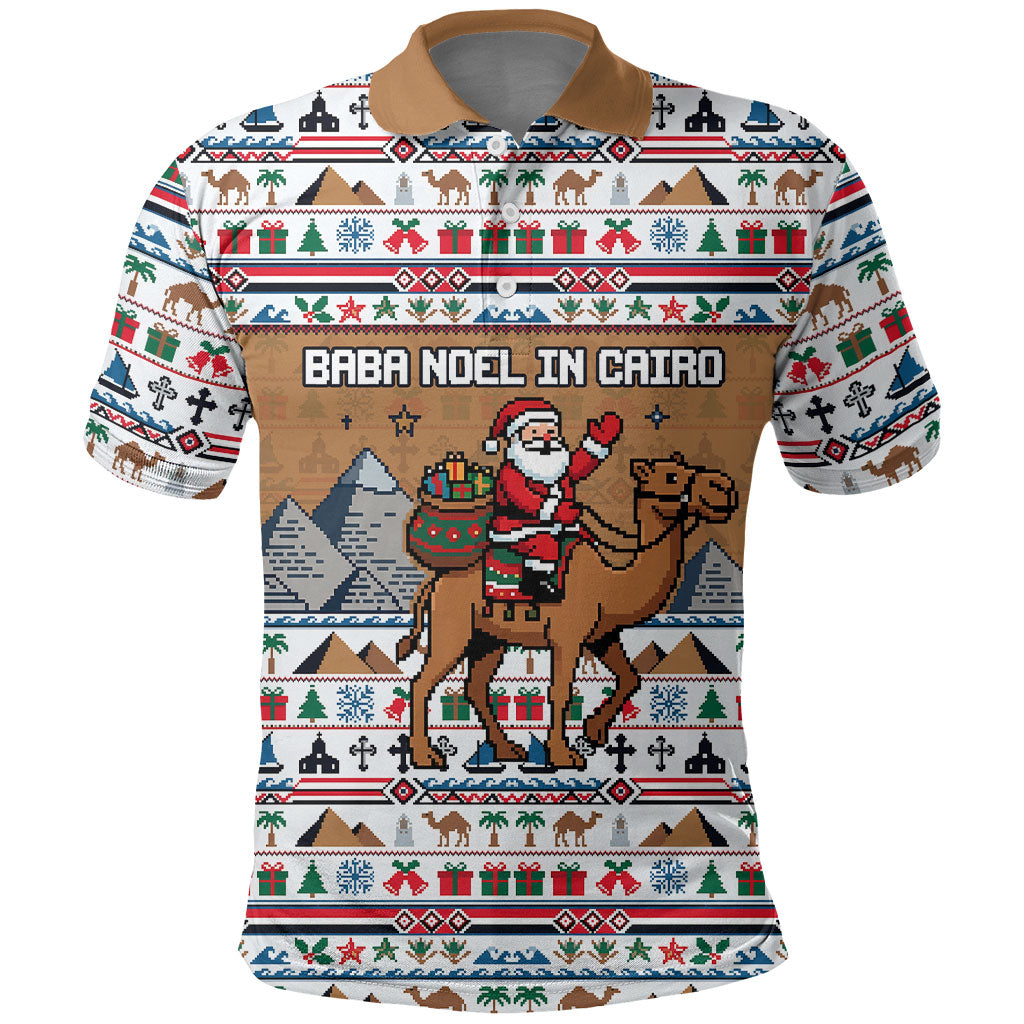 Egypt Christmas Baba Noel In Cairo Polo Shirt Santa On Camel Pyramids Coptic Church