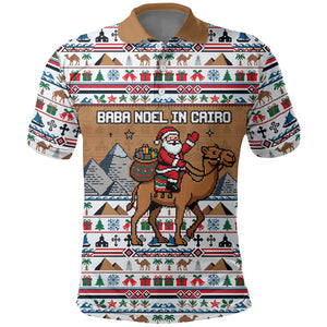 Egypt Christmas Baba Noel In Cairo Polo Shirt Santa On Camel Pyramids Coptic Church