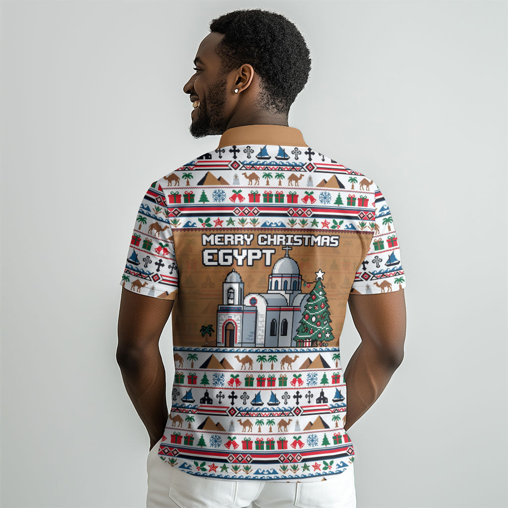 Egypt Christmas Baba Noel In Cairo Polo Shirt Santa On Camel Pyramids Coptic Church