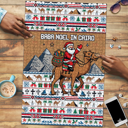 Egypt Christmas Baba Noel In Cairo Puzzle Santa On Camel Pyramids Coptic Church