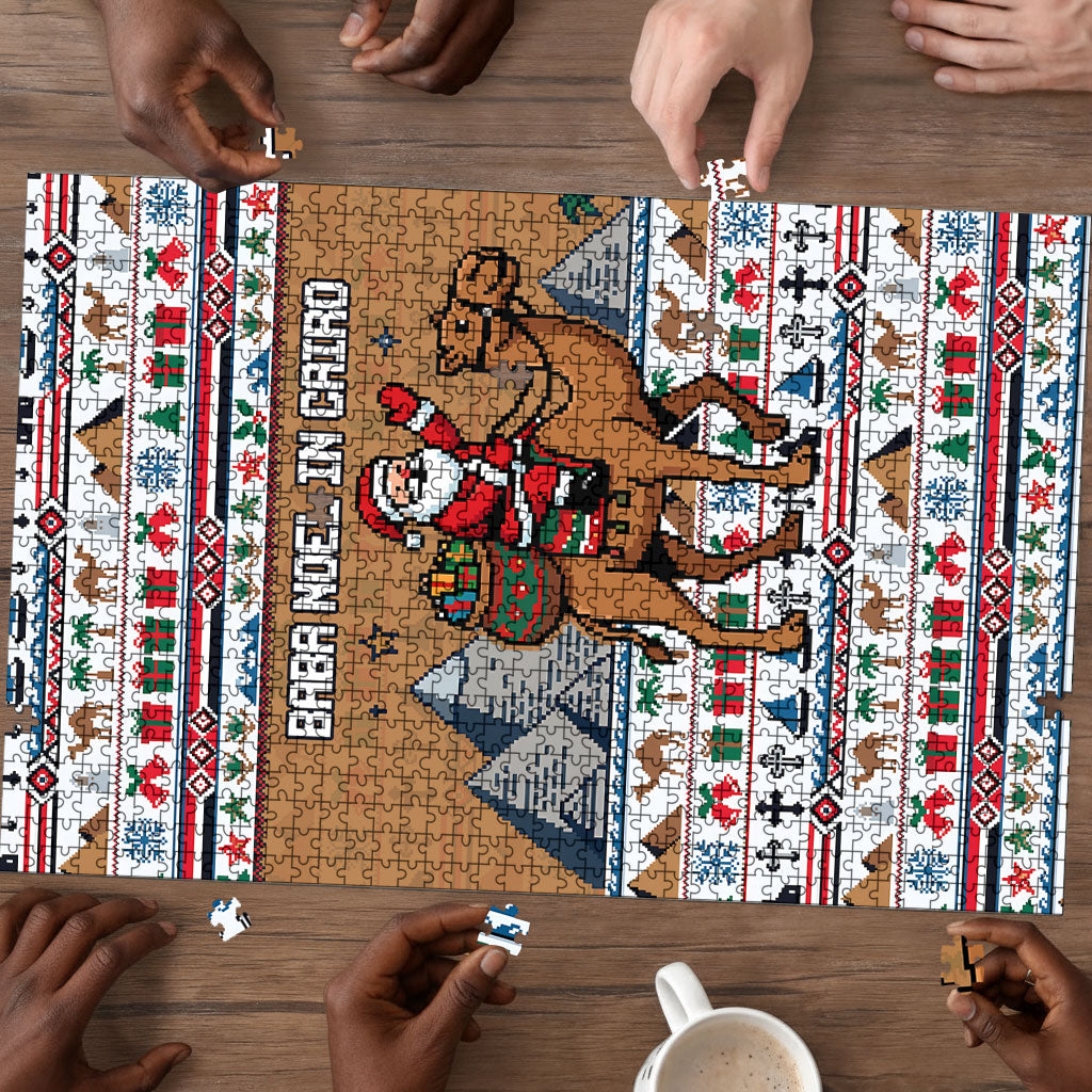 Egypt Christmas Baba Noel In Cairo Puzzle Santa On Camel Pyramids Coptic Church