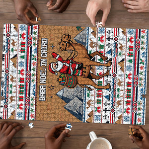 Egypt Christmas Baba Noel In Cairo Puzzle Santa On Camel Pyramids Coptic Church