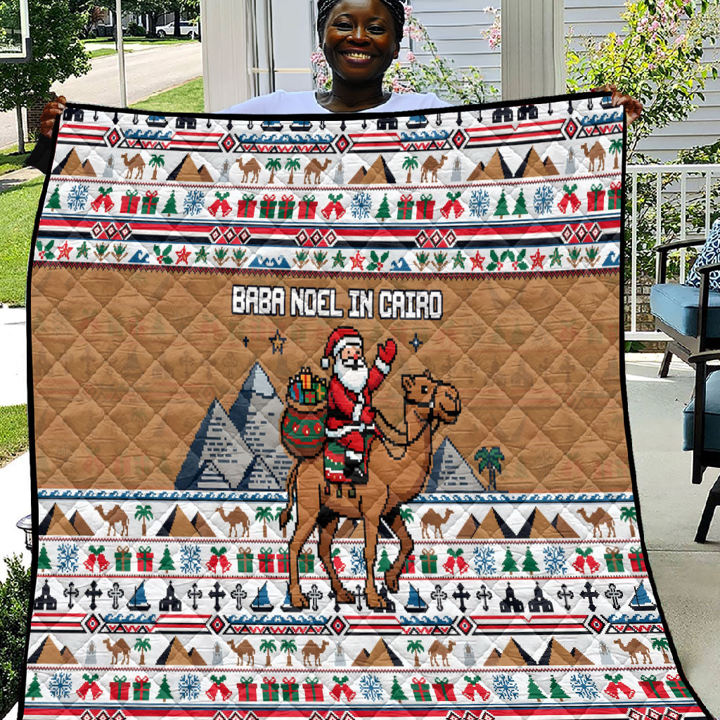 Egypt Christmas Baba Noel In Cairo Quilt Santa On Camel Pyramids Coptic Church