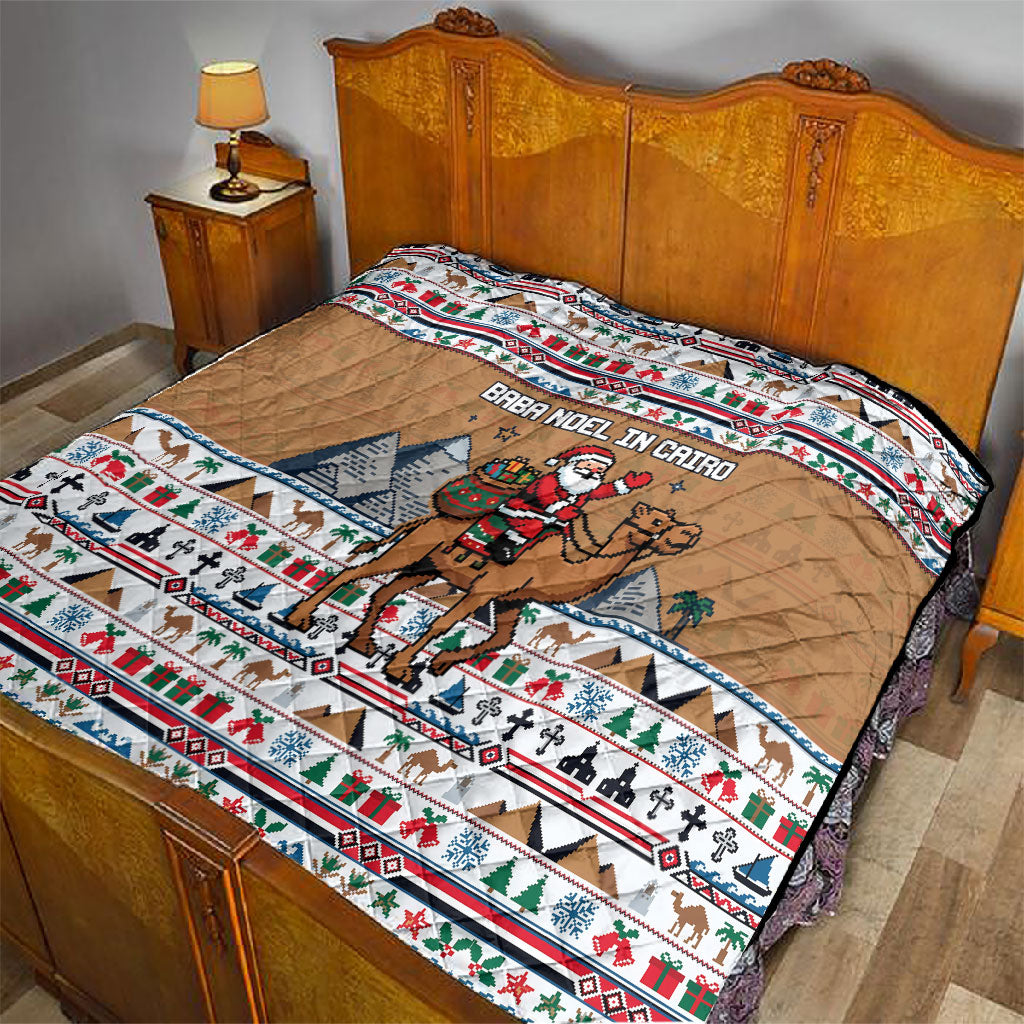 Egypt Christmas Baba Noel In Cairo Quilt Santa On Camel Pyramids Coptic Church