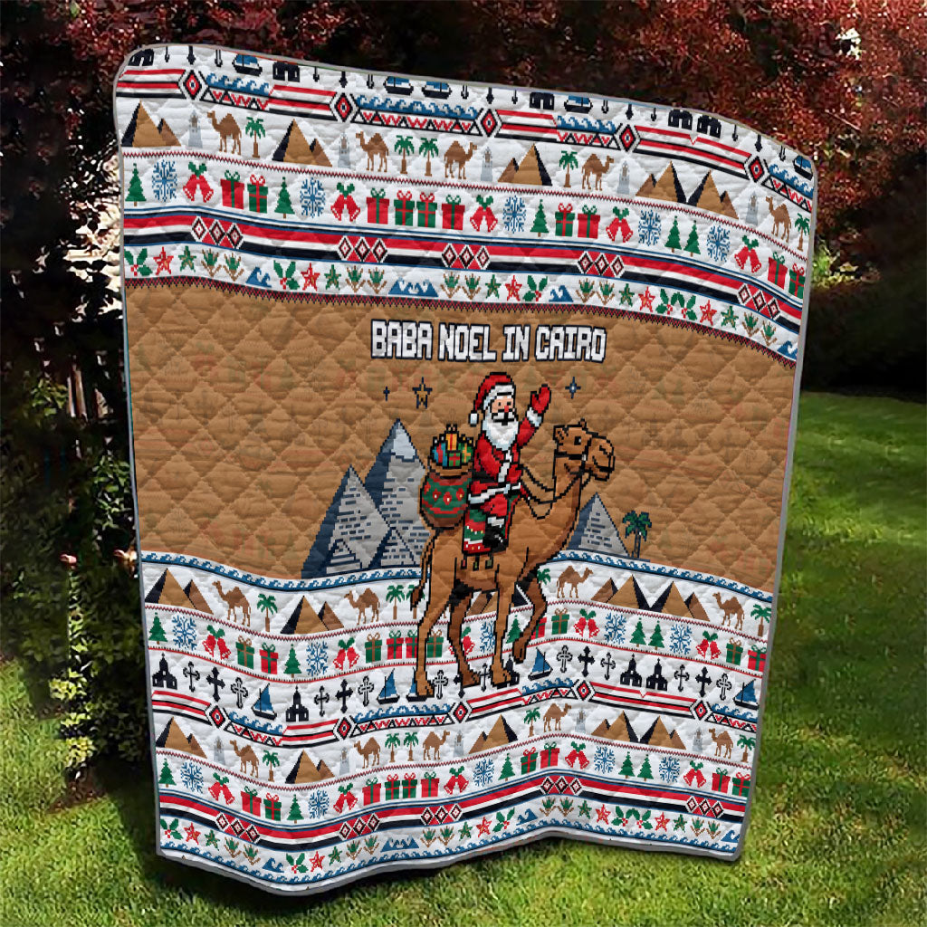 Egypt Christmas Baba Noel In Cairo Quilt Santa On Camel Pyramids Coptic Church