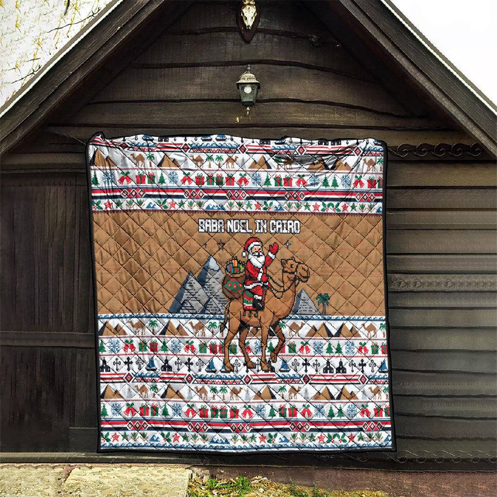 Egypt Christmas Baba Noel In Cairo Quilt Santa On Camel Pyramids Coptic Church