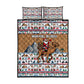 Egypt Christmas Baba Noel In Cairo Quilt Bed Set Santa On Camel Pyramids Coptic Church