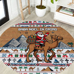 Egypt Christmas Baba Noel In Cairo Round Carpet Santa On Camel Pyramids Coptic Church