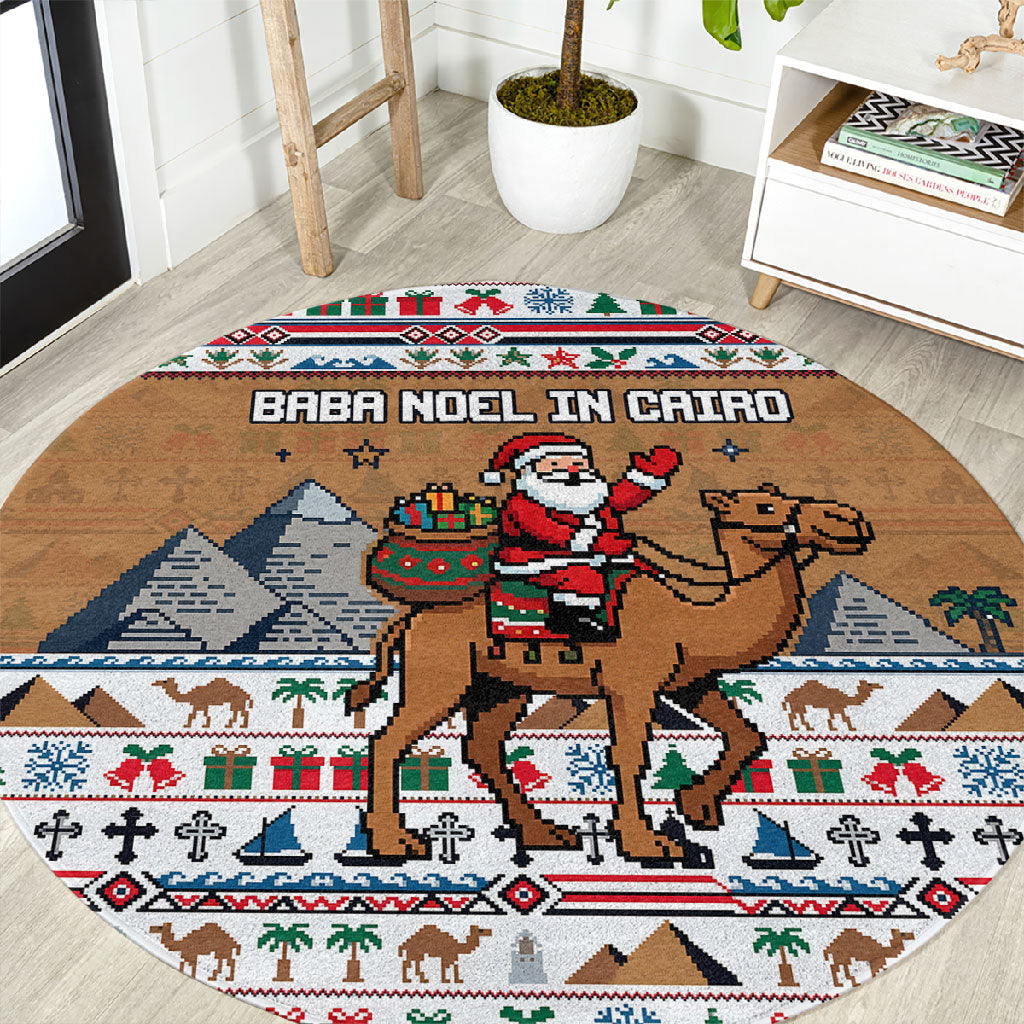 Egypt Christmas Baba Noel In Cairo Round Carpet Santa On Camel Pyramids Coptic Church