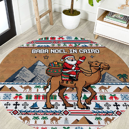 Egypt Christmas Baba Noel In Cairo Round Carpet Santa On Camel Pyramids Coptic Church