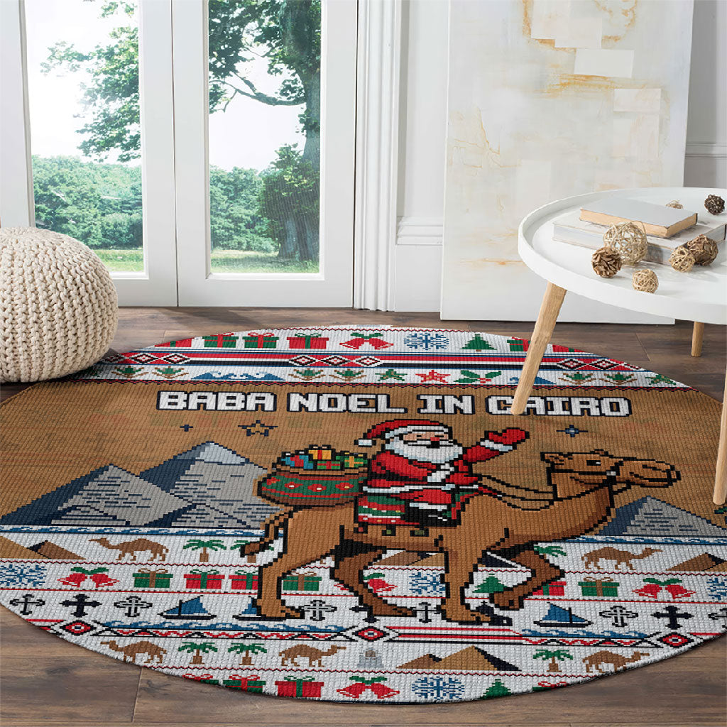 Egypt Christmas Baba Noel In Cairo Round Carpet Santa On Camel Pyramids Coptic Church