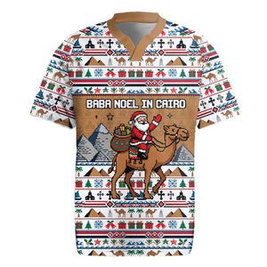 Egypt Christmas Baba Noel In Cairo Rugby Jersey Santa On Camel Pyramids Coptic Church