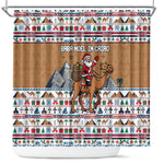 Egypt Christmas Baba Noel In Cairo Shower Curtain Santa On Camel Pyramids Coptic Church