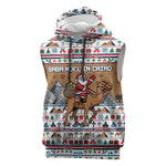 Egypt Christmas Baba Noel In Cairo Sleeveless Hoodie Santa On Camel Pyramids Coptic Church