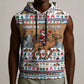 Egypt Christmas Baba Noel In Cairo Sleeveless Hoodie Santa On Camel Pyramids Coptic Church