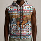 Egypt Christmas Baba Noel In Cairo Sleeveless Zip Hoodie Santa On Camel Pyramids Coptic Church