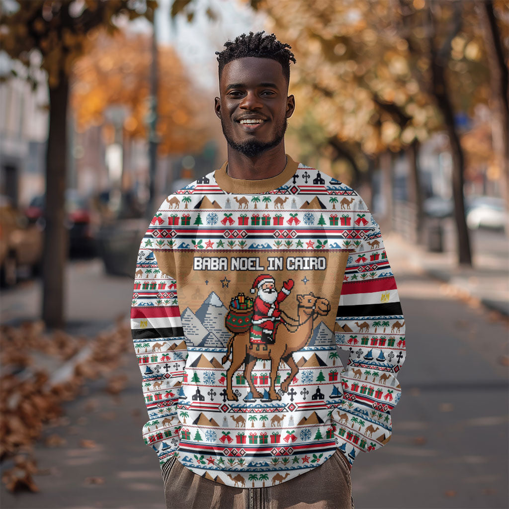 Egypt Christmas Baba Noel In Cairo Sweatshirt Santa On Camel Pyramids Coptic Church