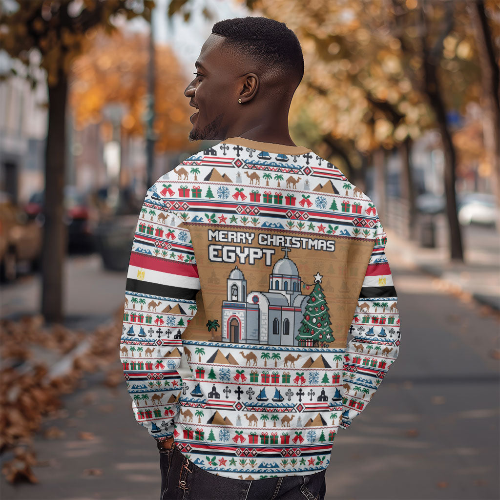 Egypt Christmas Baba Noel In Cairo Sweatshirt Santa On Camel Pyramids Coptic Church