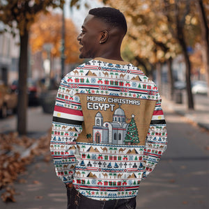 Egypt Christmas Baba Noel In Cairo Sweatshirt Santa On Camel Pyramids Coptic Church