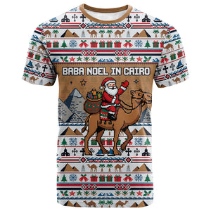 Egypt Christmas Baba Noel In Cairo T shirt Santa On Camel Pyramids Coptic Church