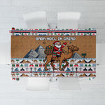Egypt Christmas Baba Noel In Cairo Tablecloth Santa On Camel Pyramids Coptic Church