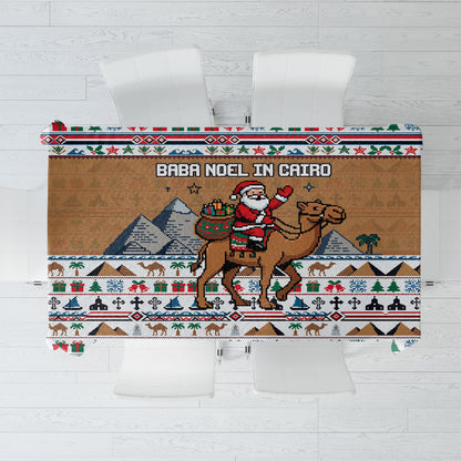 Egypt Christmas Baba Noel In Cairo Tablecloth Santa On Camel Pyramids Coptic Church