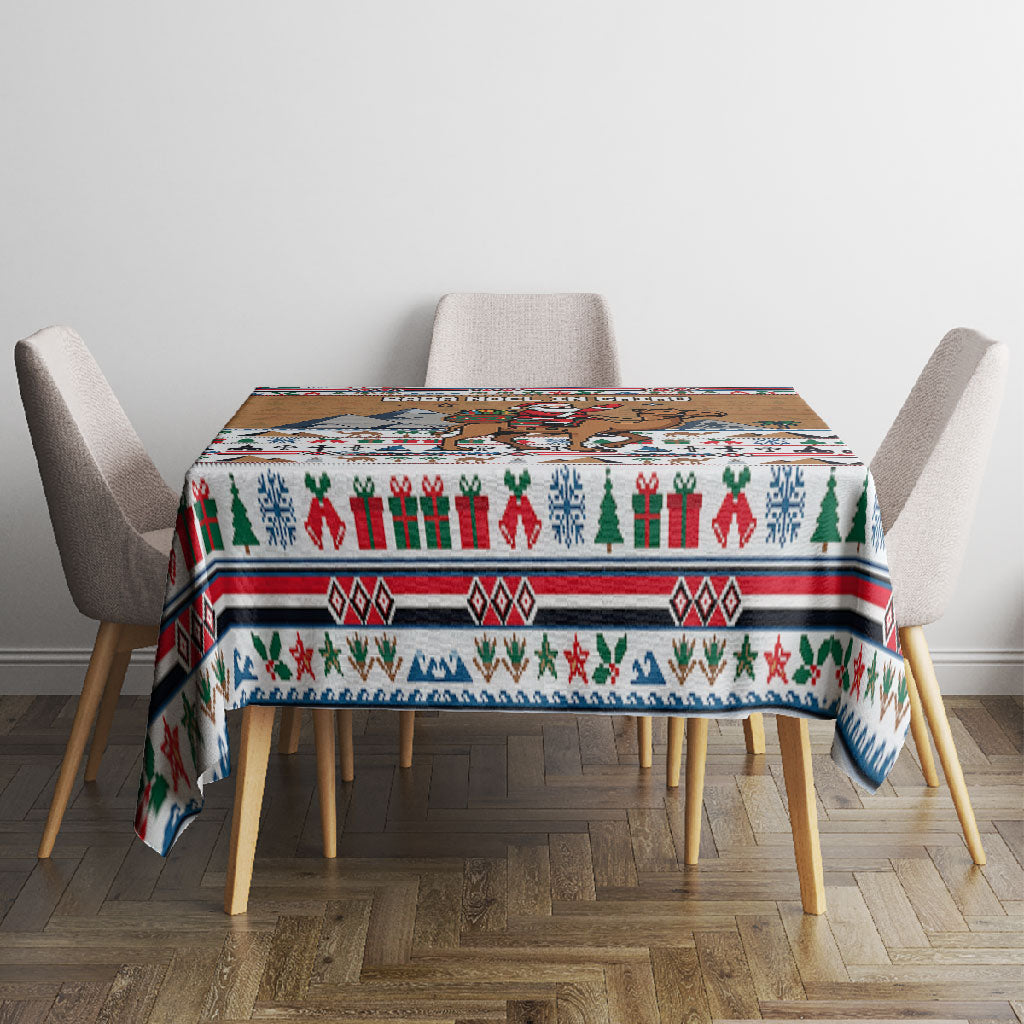 Egypt Christmas Baba Noel In Cairo Tablecloth Santa On Camel Pyramids Coptic Church