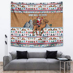 Egypt Christmas Baba Noel In Cairo Tapestry Santa On Camel Pyramids Coptic Church