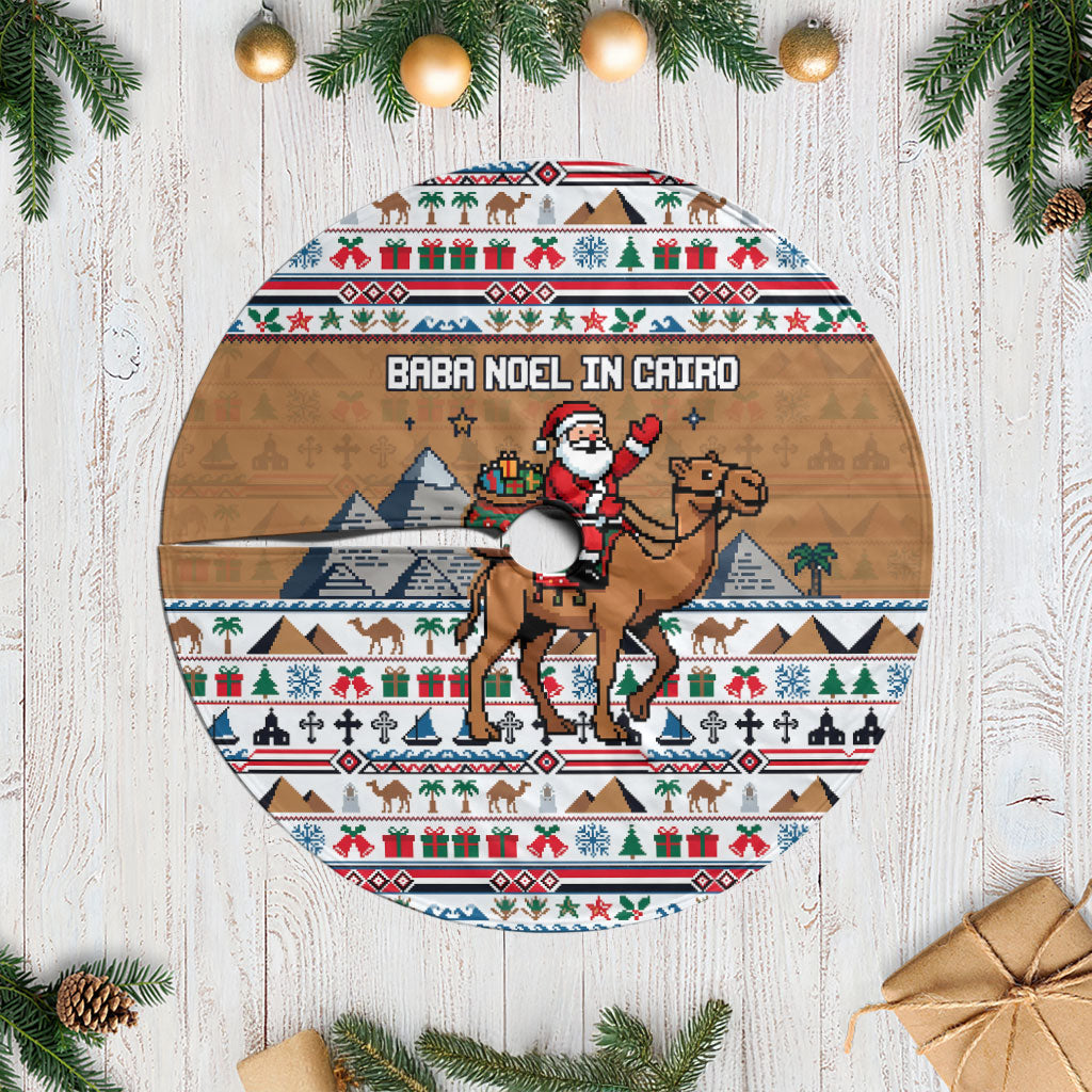 Egypt Christmas Baba Noel In Cairo Tree Skirt Santa On Camel Pyramids Coptic Church