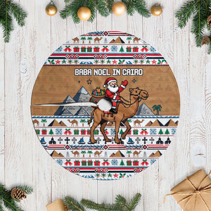 Egypt Christmas Baba Noel In Cairo Tree Skirt Santa On Camel Pyramids Coptic Church