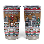 Egypt Christmas Baba Noel In Cairo Tumbler Cup Santa On Camel Pyramids Coptic Church