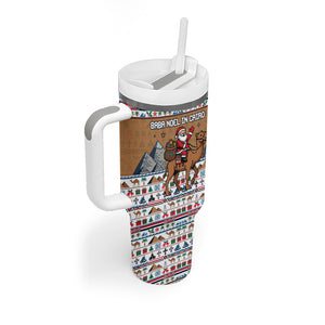 Egypt Christmas Baba Noel In Cairo Tumbler With Handle Santa On Camel Pyramids Coptic Church