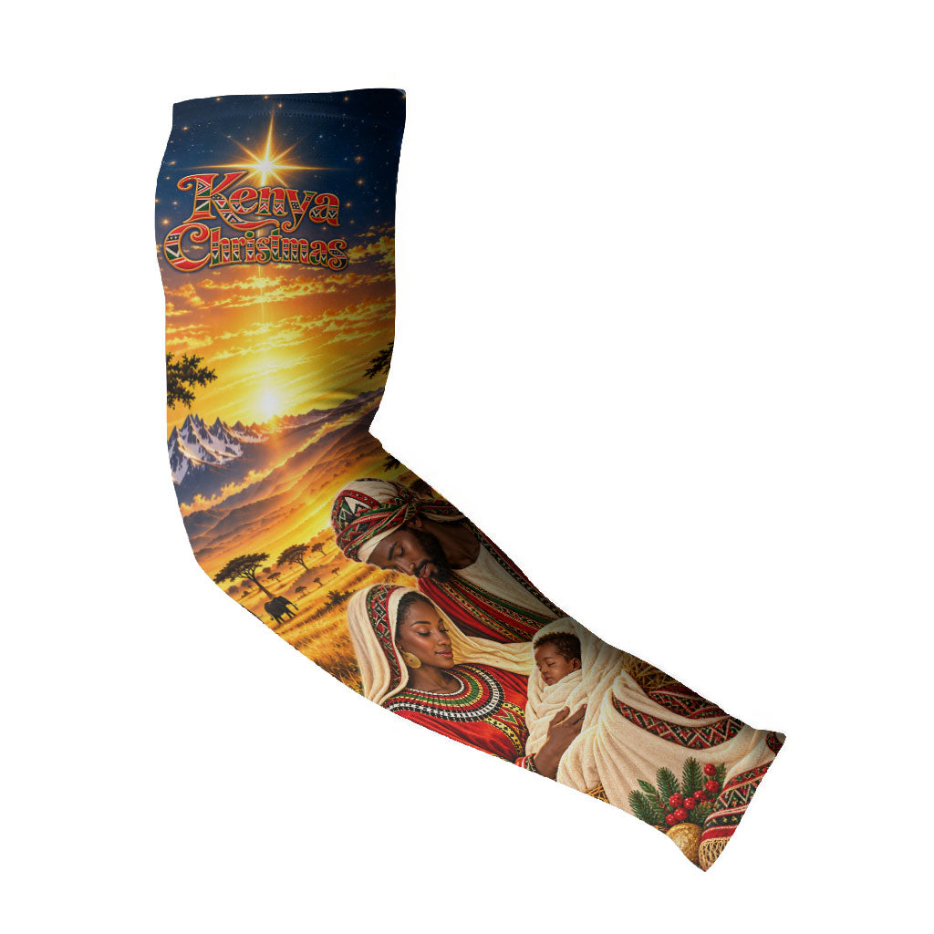 Kenya Christmas African Holy Family Arm Sleeves Savanna Sunset Baby Jesus